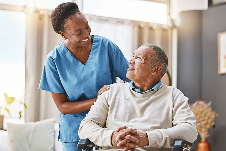 Elderly Man With Nurse